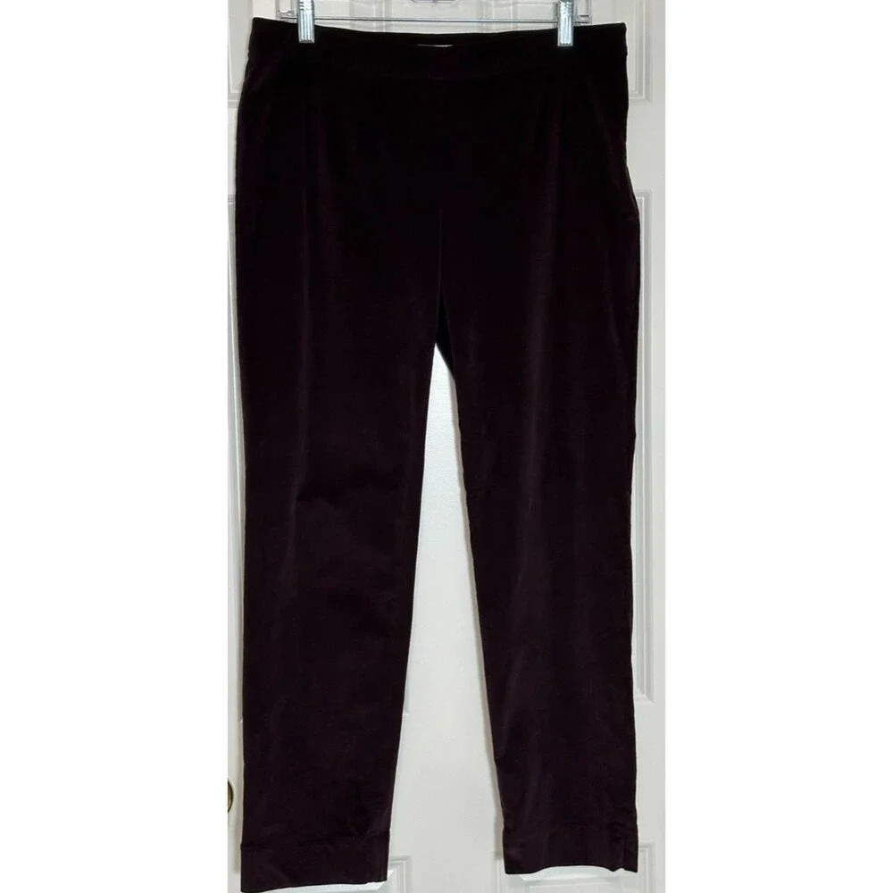 J. Jill Corduroy‎ Pants Women’s Size 8 Wine Burgundy Elevated Basics Classic